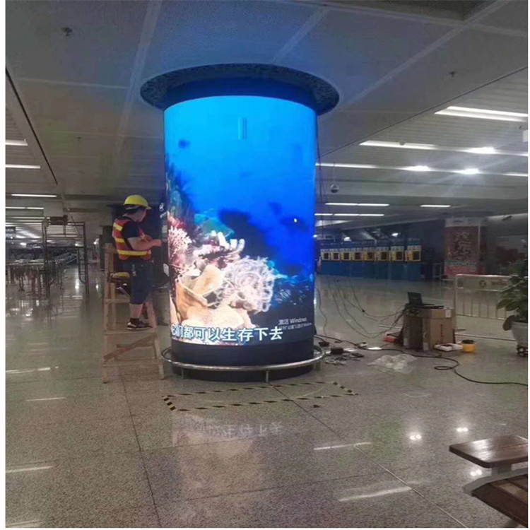 圆柱LED屏点亮图片 圆柱LED屏点亮图片